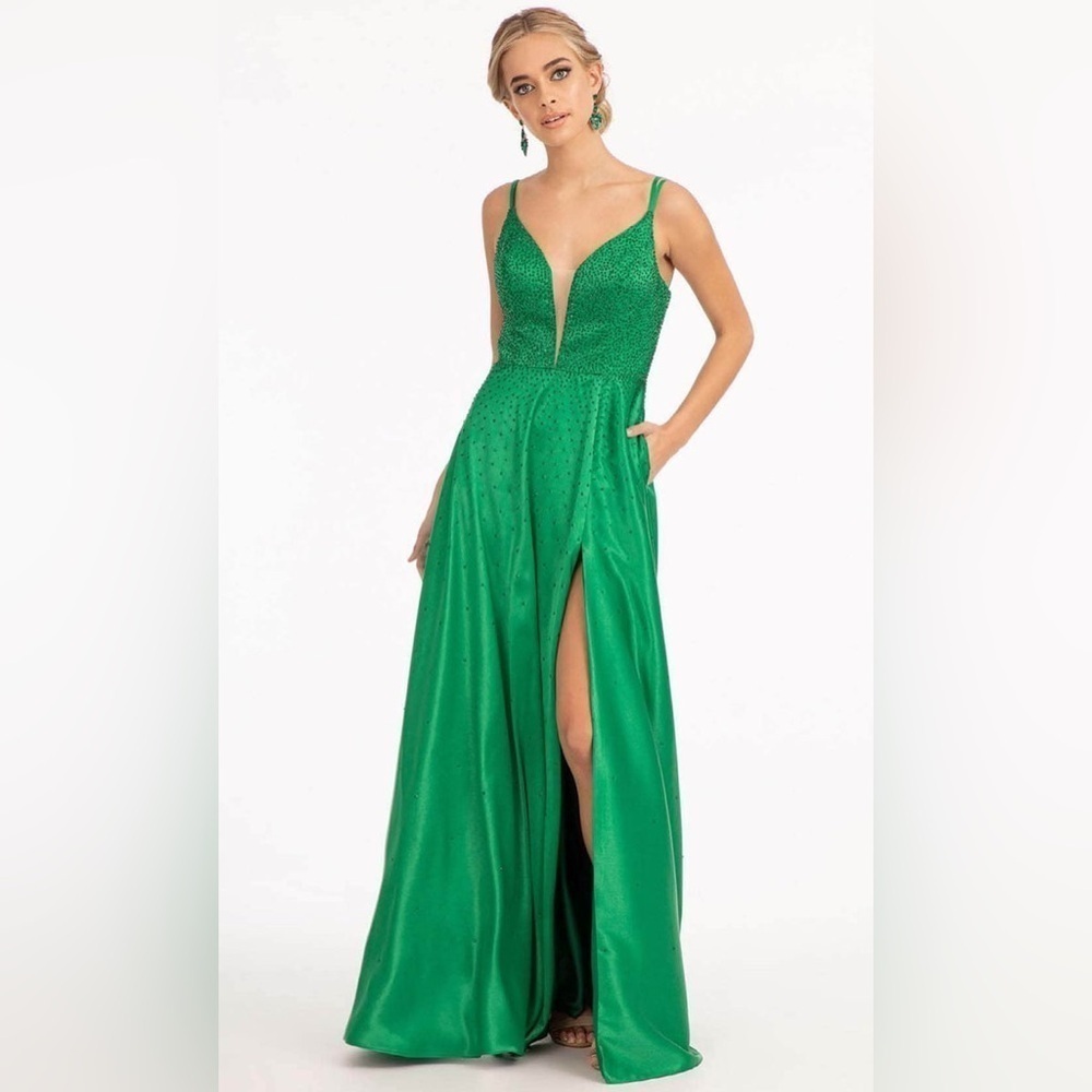 EUC – Elizabeth K GLS – Beaded Sweetheart a-line dress - size large